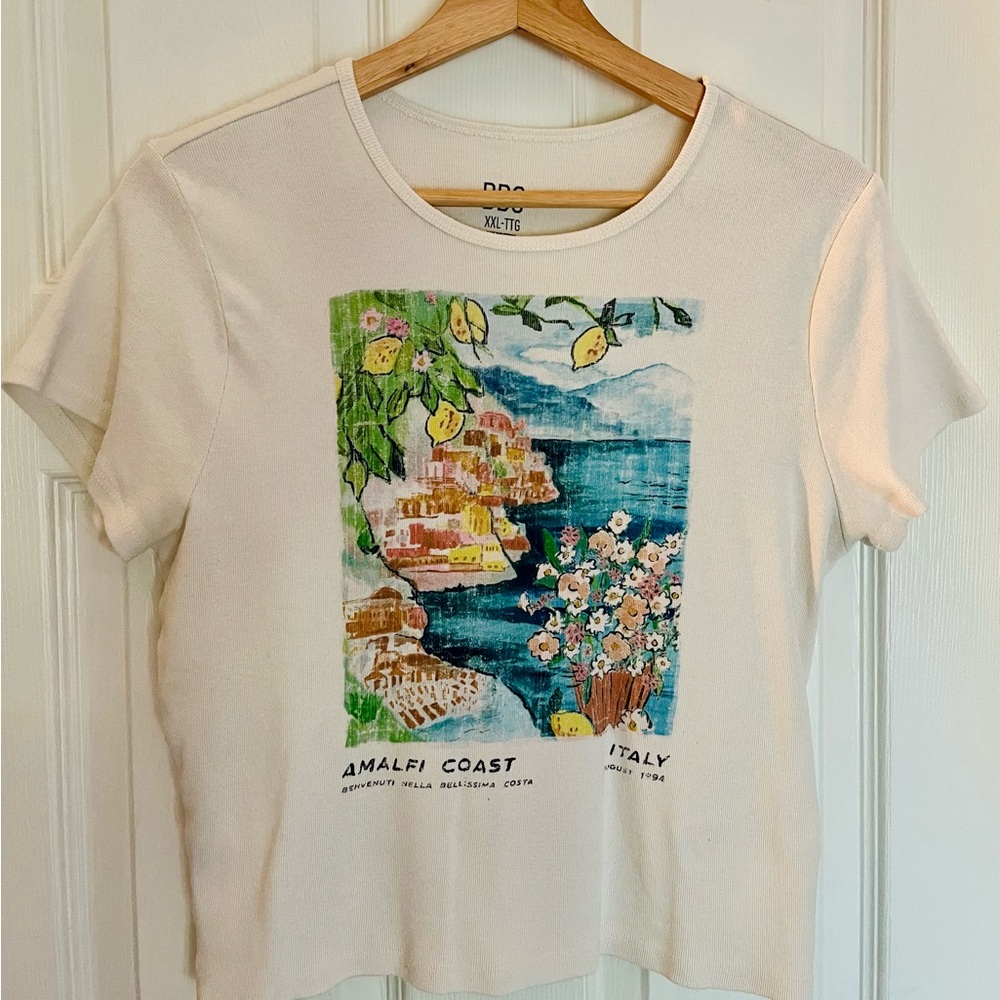 Urban Outfitters Amalfi Coast Graphic Tee in Cream